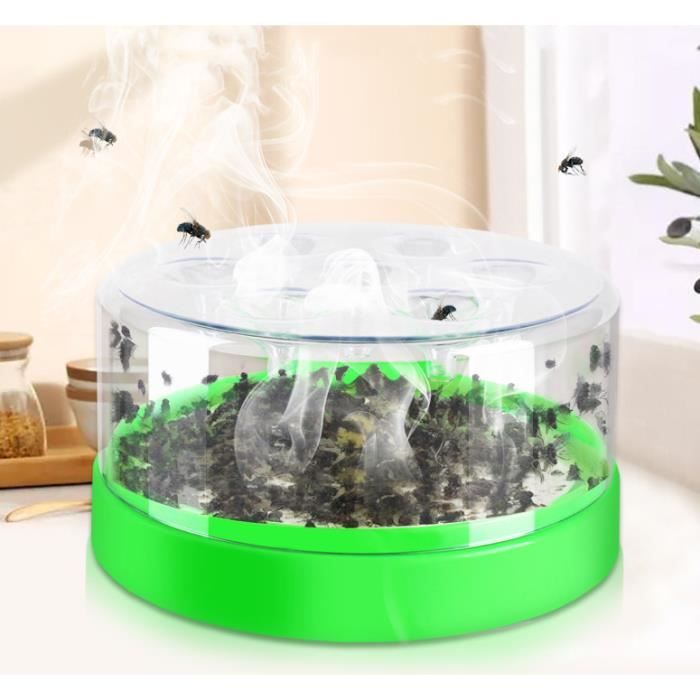 YISSVIC Piège à Moucherons Électrique Intérieur – Lampe UV 365nm + 5 Recharges, Attrape Mouches Silencieux Cuisine, Plantes, Fruits, Poubelle