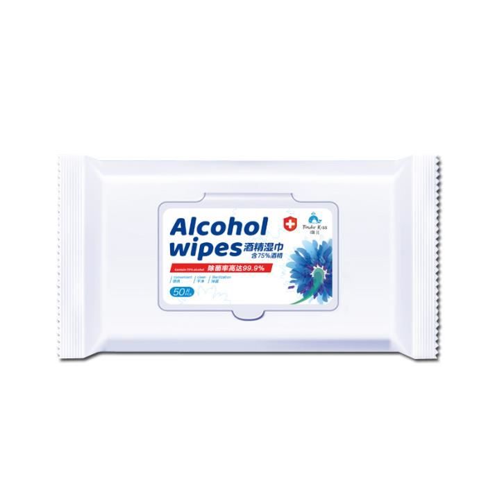 300 Lingettes Alcoolisées 70% Isopropyle - Stériles, Individuelles, 65x30 Mm - Désinfection Peau, Injections