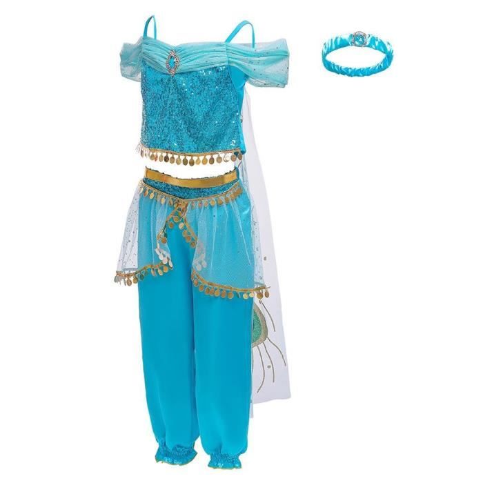 Deguisement Princesse Jasmine Aladdin JS One 3 pieces Bleu Cdiscount Jeux Jouets