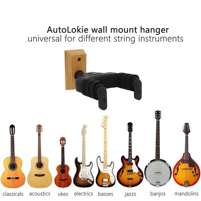 Acheter Support mural en bois pour guitare, support de crochet, Angle  réglable pour Instrument à cordes de guitare