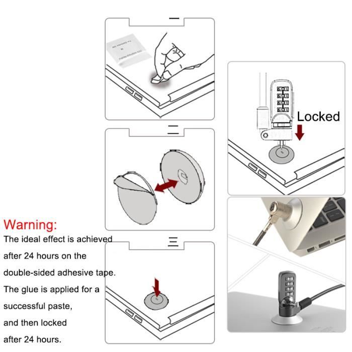 Tablette pour ordinateur portable Antivol Serrure3