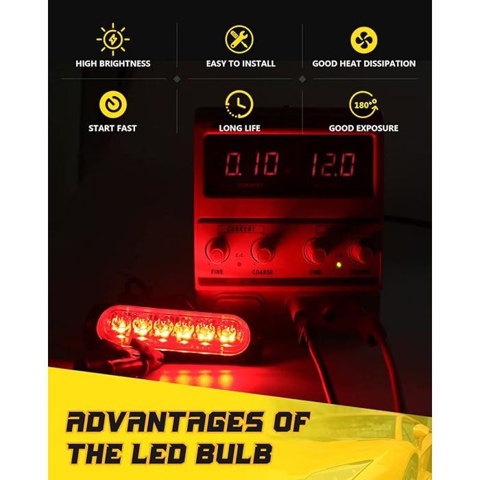 Kit 4 LED Haute Luminosité Autocollant Lumières Stroboscopiques Pour Motos, Drone, USB, LED, Anti-Collision Led Voiture Interieur Sans Fil