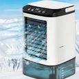 MHY® Climatiseur portable, ventilateur de bureau à ultrasons, silencieux, 3 vitesses, veilleuse, ventilateur électrique pour la mais
