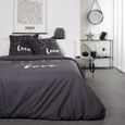 TODAY Parure de lit Coton Love - 2 personnes - 240 x 260 cm - Imprimé Gris-0