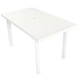vidaXL Table de jardin 126*76*72 cm en Plastique Blanc-0