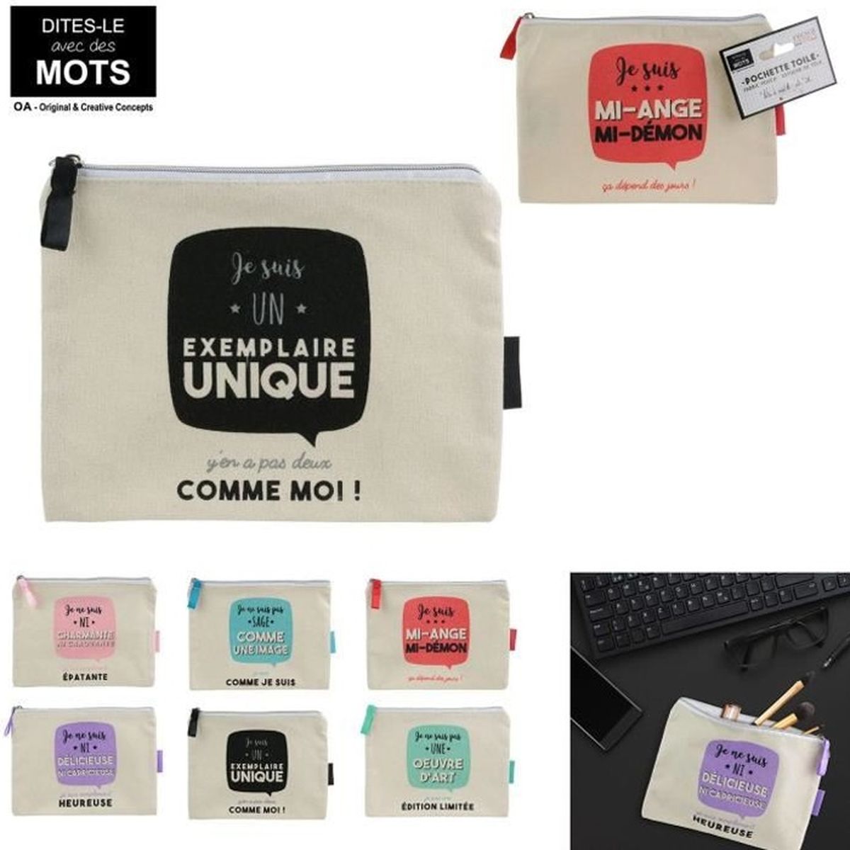 petite pochette avec message