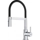Mitigeur cuisine - Franke - Lina FC 6087.031 - Chrome/Noir - Douchette extractible - 205 x 410 mm
