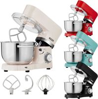 AREBOS Robot Pâtissier Professionnel 1500W | Blanc | Robot de Cuisine Multifonction avec Fouet, Batteur, Crochet | 6 Vitesses