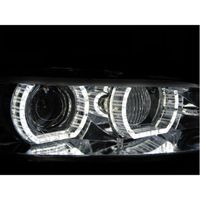Paire de feux phares BMW serie 3 E92 / E93 06-10 angel eyes LED 3D DRL chrome