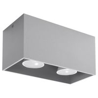 Plafonnier QUAD Spot Moderne Loft Design pr Chambre Salon Escalier Couloir - Gris