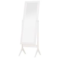 Miroir sur Pied HOMCOM - Grand miroir de Sol - Inclinaison réglable - Blanc