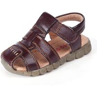 Sandales de plage pour garçon en cuir bout fermé - BININBOX - Marron