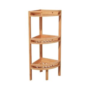 Étagère D'angle En Bambou 4 Niveaux | 105,5 X 23 X 23 Cm | Gain De Place | Pour Salle De Bain, Cuisine, Salon
