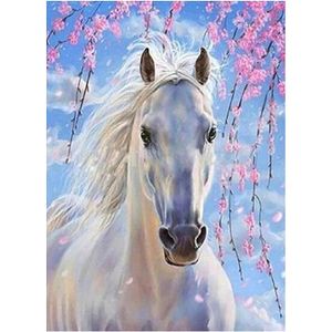 Tableau Diamant 5D Grand Format 'Fleurs De Cerisier' - 80x40 Cm - Kit Complet, Diamants Ronds Extra