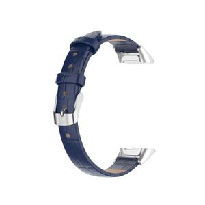 BRACELET DE MONTRE Bleu Bracelet de montre en cuir bleu compatible po