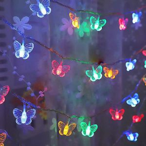 GUIRLANDE D'EXTÉRIEUR Guirlande Lumineuse Papillon 3m 20 LED - Piles - Maison, Fêtes, Anniversaires - Multicolore