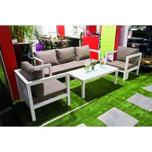Salon De Jardin Modulable 5 6 Places Taupe Aluminium Curtis