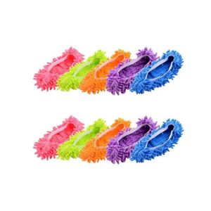beige Liitrton 1 paire de chaussons amovibles en microfibre chenille douce et confortable pour nettoyer la poussière et la saleté des cheveux 