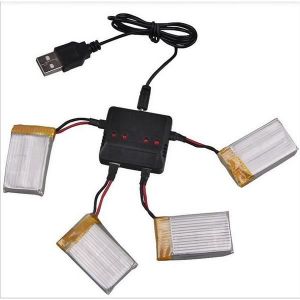 Batterie Lipo 3,7V 400mAh 20C – Lot De 6 Avec Chargeur 5 En 1, Pour Drones RC, Avions, Hélicoptères