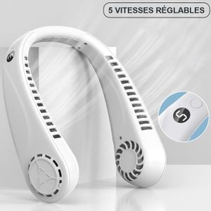 VENTILATEUR Ventilateur de Cou Silencieux - E.F.CONNECTION - 5 Vitesses - Affichage LED - Blanc