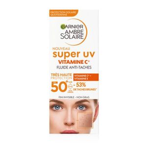 SOLAIRE CORPS VISAGE Garnier Ambre solaire Super UV vitamine C fluide anti-taches SPF 50+ 40ml