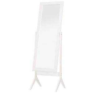 ARMOIRE DE CHAMBRE Miroir sur Pied HOMCOM - Grand miroir de Sol - Inclinaison réglable - Blanc