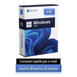 PROFESSIONNEL Windows 11 Pro - Microsoft - 5 PC - Version téléch