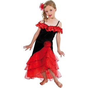DÉGUISEMENT - PANOPLIE Déguisement robe espagnole enfant - CHAKS - Rouge - Fille - Peigne fleuri inclus
