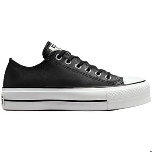 converse noir cuir haute femme