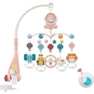 MOBILE Eners Baby Musical Crib Mobile avec veilleuses et rotation, hochets, télécommande, jouets de confort pour nouveau-né garçons fil167
