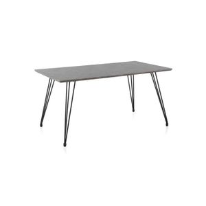 TABLE À MANGER SEULE Table de repas Noir/Béton Clair - OXIDO - L 160 x 