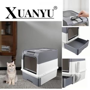 Bac à Litière Ouvert Pour Chat Sans Couvercle - 42x29x16 Cm, Avec Pelle Et Tapis, Facile à Nettoyer