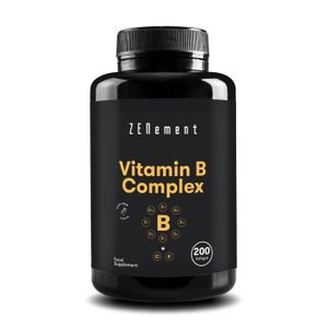 COMPLÉMENT EN MINÉRAUX Complexe de vitamines B, 200 capsules, avec les hu