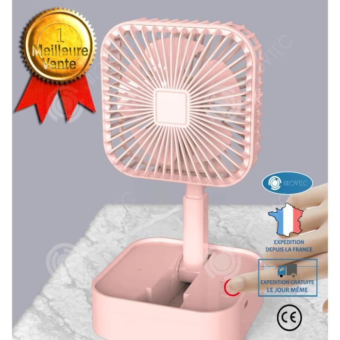 Generic Ventilateur De Sol Télescopique - Pliable Rechargeable Par USB -  Ventilateur De Bureau Silencieux D'été - Prix pas cher