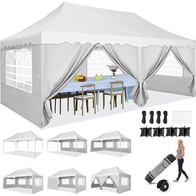Tente De Fête Pliable VidaXL – Noir, 431x291x315 Cm, Acier Et Oxford 600D, Avec 4 Parois