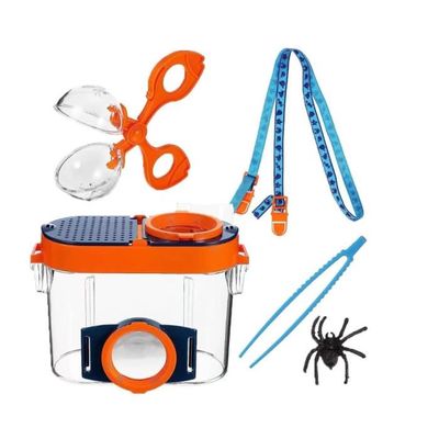 Boîte Loupe Insectes 7 Pièces - Kit Exploration Nature Enfant Avec Filet, Pinces Et Loupe HD
