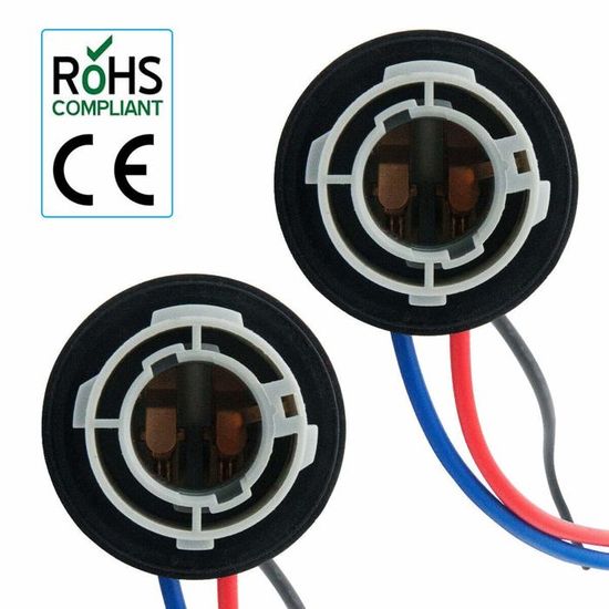 Lot De 2 Douilles Support Ampoule 1157 Bay15D - Connecteur Pour Feux Stop Voiture - Adaptateur P21/5W En Plastique