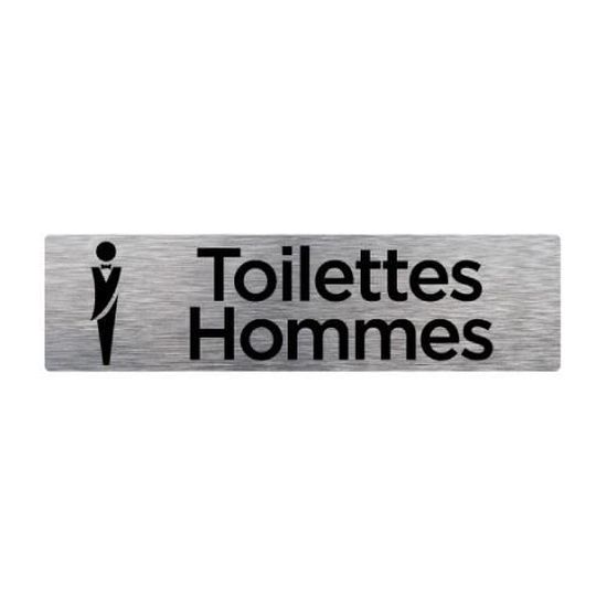 Toilettes-hommes 1 plaque aluminium brossé Signalétique de porte 