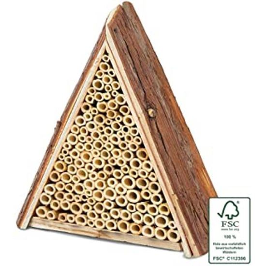 abri et ruche pour abeilles solitaires en bois naturel hotel maison nichoir abeilles maconnes sauvages pollinisation jardin cdiscount animalerie