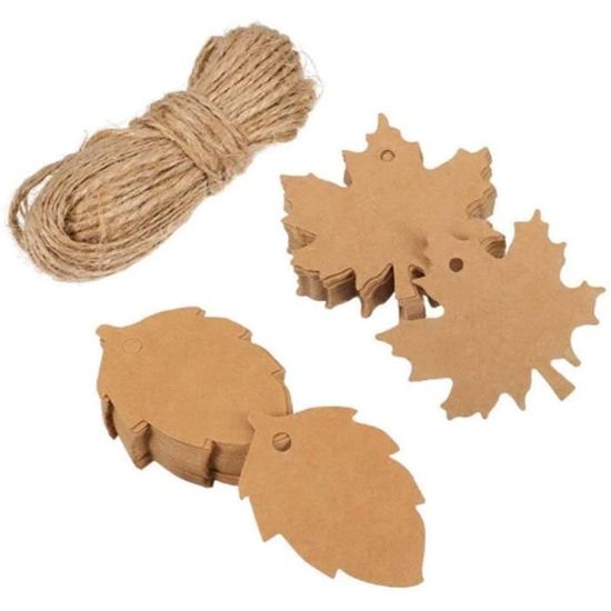 100 Étiquettes Cadeaux Papier Kraft Dentelle Blanche Avec Ficelle - Étiquettes Remerciement Mariage, Anniversaire, Noël