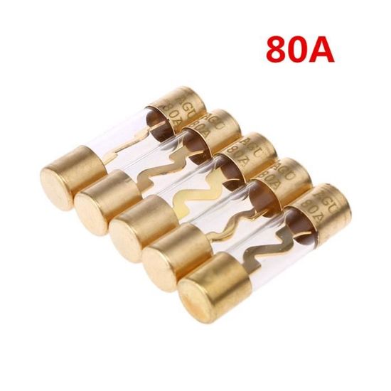 Lot De 5 Fusibles Auto AGU 40A En Verre Doré - Haute Conductivité Pour Voiture Et Camion