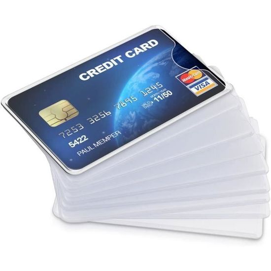10x Etui Carte bancaire Set protege Carte en Plastique Carte de credit Assurance maladie Carte de Visite de fidelite blanc Cdiscount Bagagerie Maroquinerie