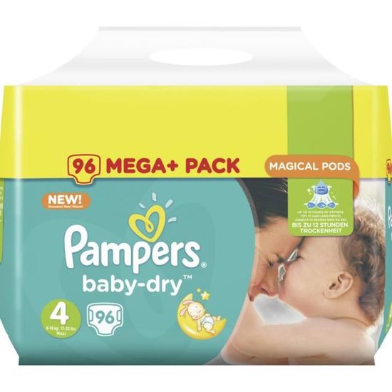 Pampers Baby Dry Taille 4 Maxi 816kg Mega Plus Pack 96 Couches