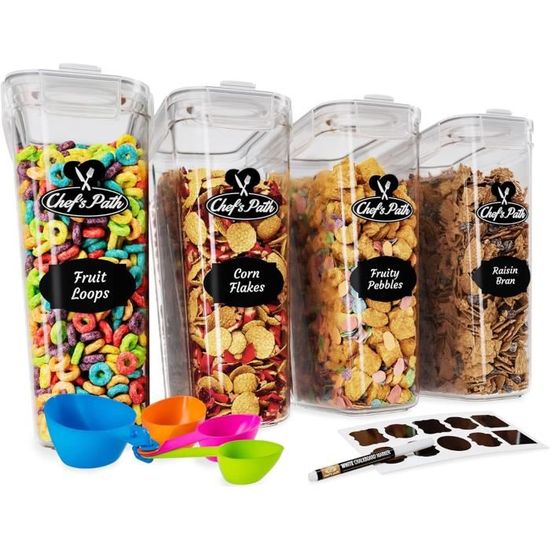Florjuss Boîtes Hermétiques 2900ml Avec Tasses Doseuses - Ensemble Rangement Cuisine Buanderie