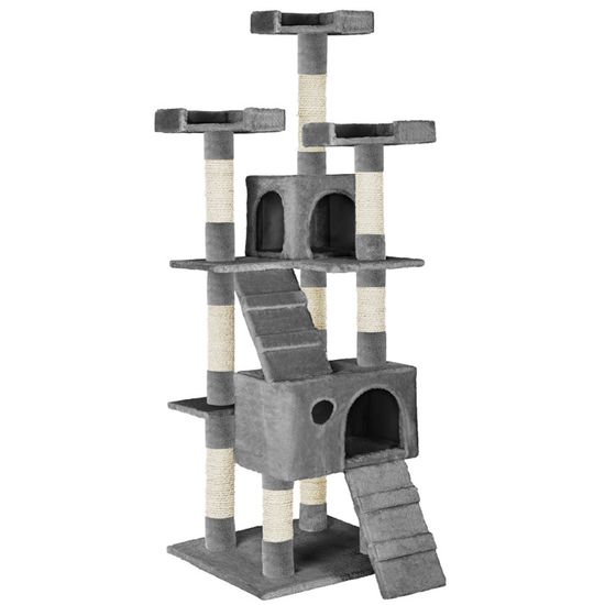 Tectake Arbre A Chat 169 Cm Goran Griffoir Gris Cdiscount Animalerie