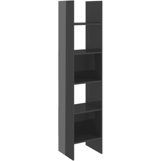 Bibliothèque étagère 2 Niveaux Sonoma Gris 60x24x76 Cm - Rangement Livres, DVD, Déco - Meuble Salon Compact - 2