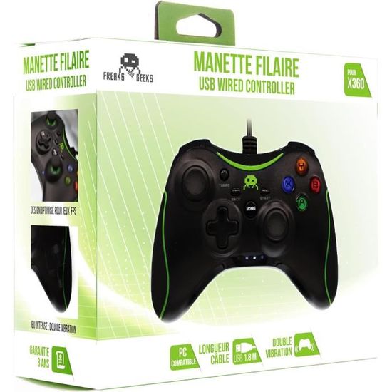 Manette Xbox 360 Officielle Microsoft - Noir/gris - Occasion Fonctionnelle - Testée