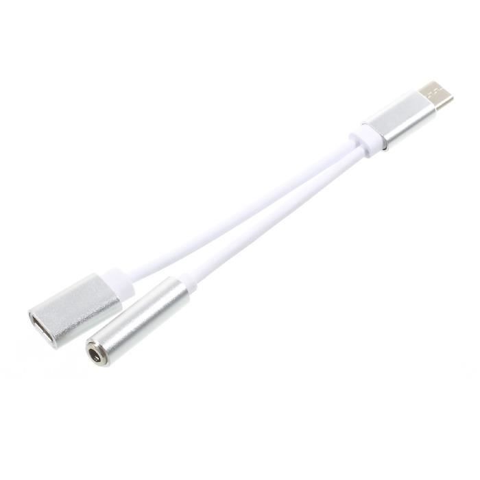 Pour Oneplus OnePlus 7 Pro : Adaptateur USB-C vers Jack 3,5 mm + Charge