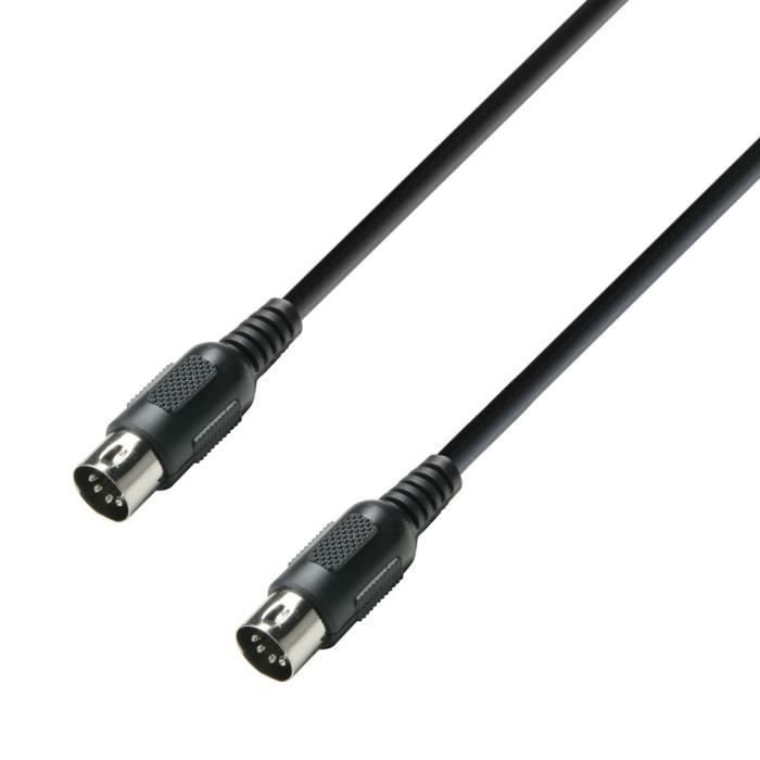 adam hall K3 MIDI 0075 BLK, 5-pin DIN, Mâle, 5-pin DIN, Mâle, 0,75 m, Noir
