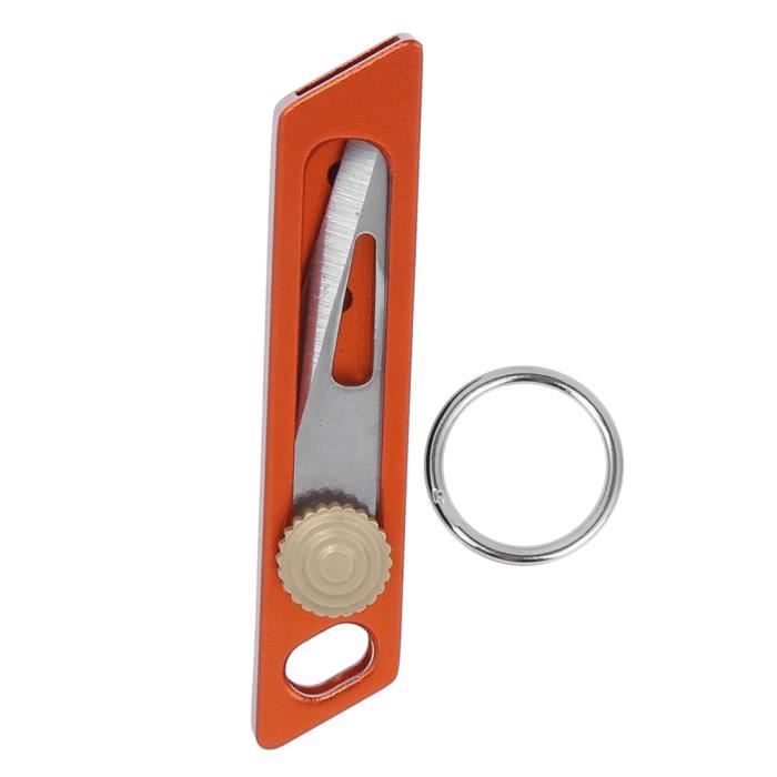 Mini Couteau de Poche Portable Extérieur Ouvre-Boîte Petite Lame Défensive de Coupe-Papier de Porte-Clés(Orange )-COL